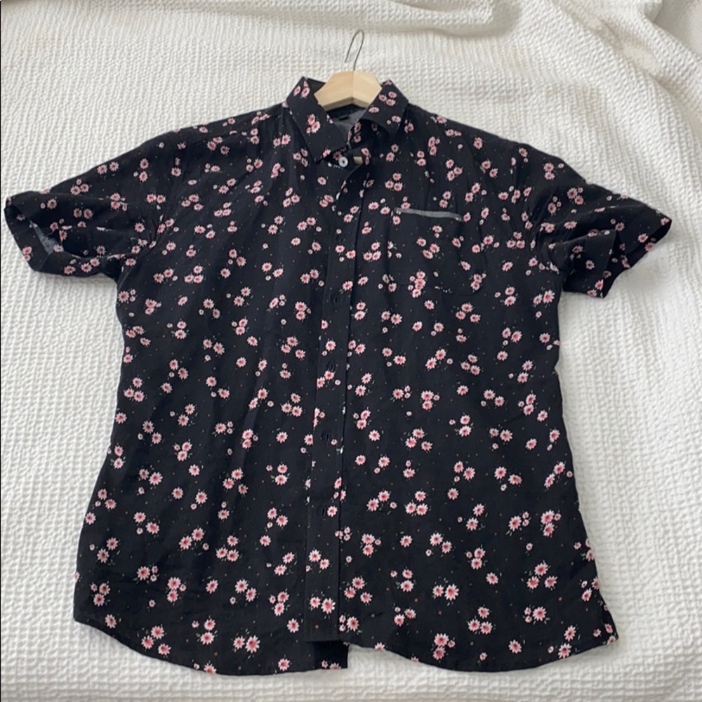 Impatient Wolves men floral shirt medium